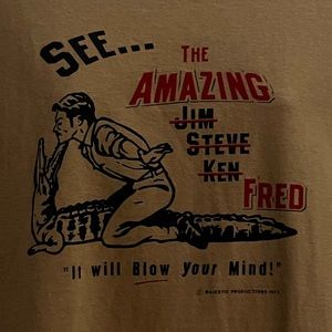 T-shirt -Fun graphic” Amazing Fred..”- Men Large—New-100% Cotton